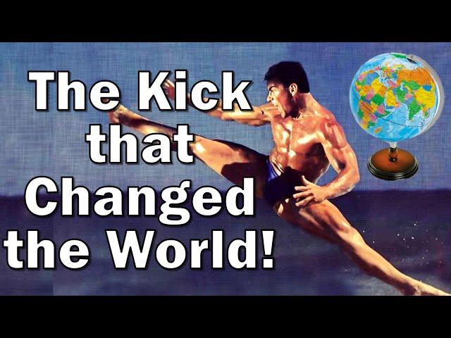 Van Damme's kick that Changed the World! / JCVD Helicopter (jump spin kick) TimeLine