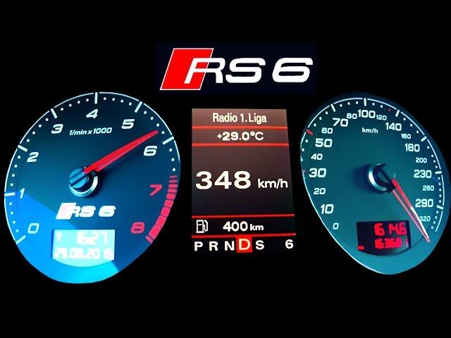 Audi RS6 Acceleration 0-340 Autobahn top speed  Onboard V10 Sound RS6 R C6 A6