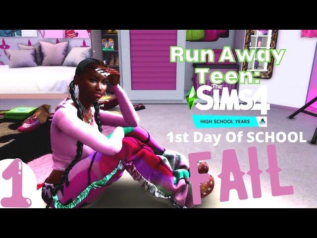 EP:1 Runaway Teen Challenge|| Sim4 The Highschool Year: 1st Day FAIL!!!