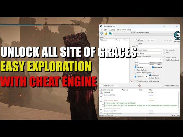 How to Unlock All Site of Graces in Elden Ring with Cheat Engine