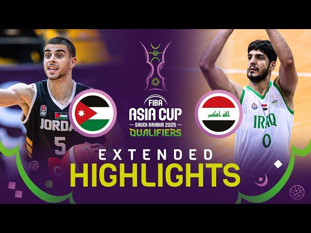 Jordan  v Iraq  | Highlights | FIBA Asia Cup 2025 Qualifiers