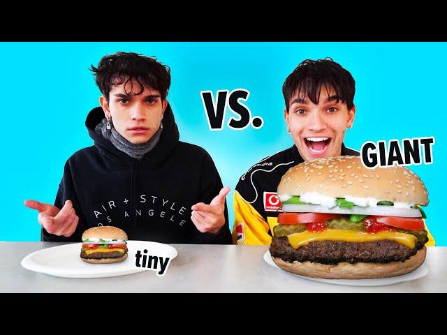 GIANT VS TINY FOOD CHALLENGE! | Lucas and Marcus