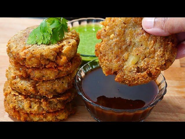 CRISPIEST POTATO PATTIES WITH SWEET & SOUR CHUTNEY DIP | Crispy Aloo Tikki Recipe