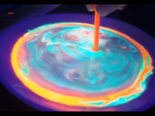 Fun safe science experiment for home, Glow Magic with Milk