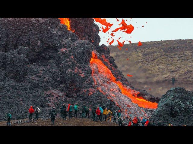 PEOPLE WERE TOO CLOSE!!! HOW IT ALL STARTED-RAW FOOTAGE FROM THE 2ND DAY!-Iceland Volcano-20.03.2021