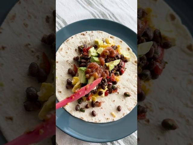 Black Bean and Avocado Breakfast Burrito