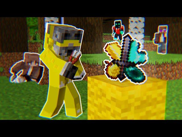 Minecraft Manhunt but Yellow Wool drops OP ITEMS