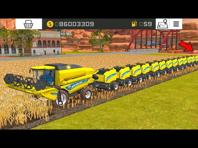 Making Longest Baler Machine With New Holland Harvester In Fs18 | Fs18 Multiplayer | Timelapse |