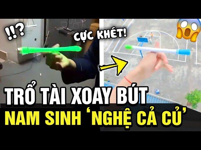 Đam mê 'XOAY BÚT', nam sinh trổ tài 'NGHỆ CẢ CỦ' giữa sân trường khiến ai nấy TRẦM TRỒ | TÁM TV