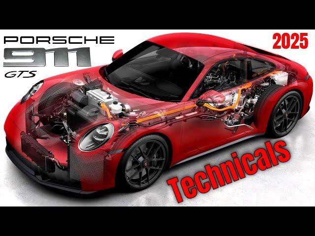 New 2025 Porsche 911 Carrera GTS T Hybrid Technical Animation