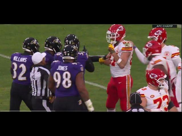 REFS HELP CHIEFS?: Travis Kelce LAUGHS after Drawing Personal Foul on Ravens Kyle Van Noy