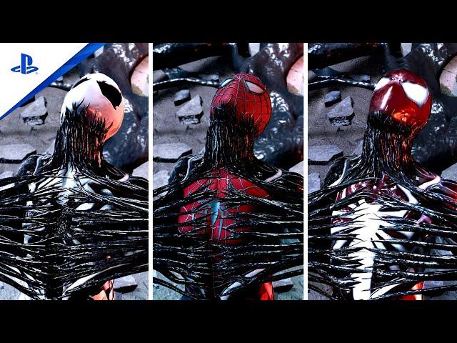 Marvel's Spider-Man 2 NG+ Peter's Lowenthal Removes The Symbiote With All Suits Full Transformation