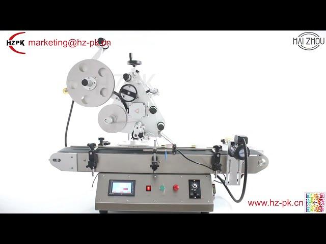 HZPK TFLM-120 Desktop Square Bottle Flat Labeling Machine