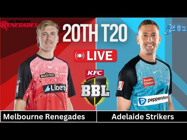 ADS vs MLR | Adelaide Strikers vs Melbourne Renegades 20th Match Live | BBL 2024-25