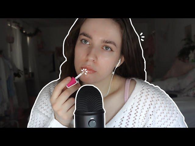 ASMR | Applying Lipgloss On YOU and ME  [pumping, mouth sounds, lip smacking]