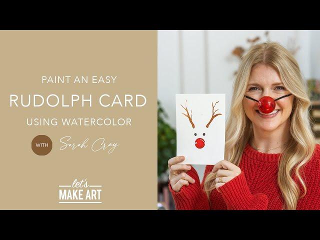 Paint a Christmas Card in Under 5 Mins | Mini Watercolor Tutorial with Sarah Cray of Let's Make Art