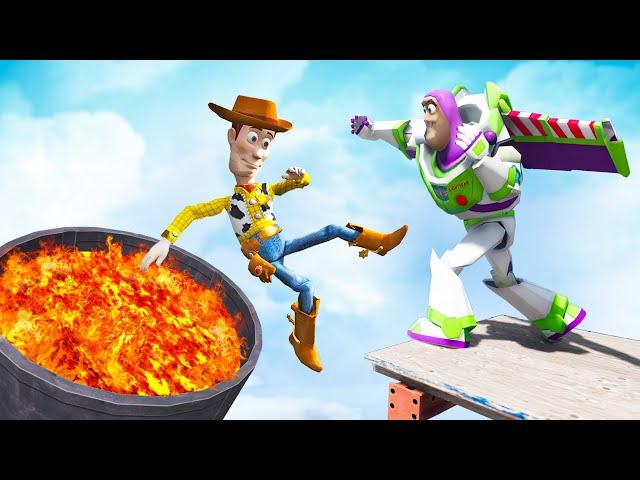 GTA 5 Buzz Lightyear vs Woody Ragdolls & Fails [Toy Story]