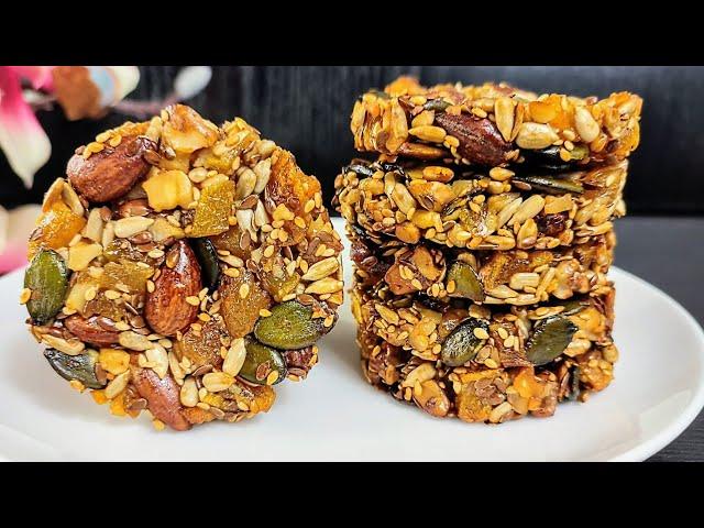 I don't eat sugar! Super healthy mixed Nuts Cookies ! Recipe for energy !