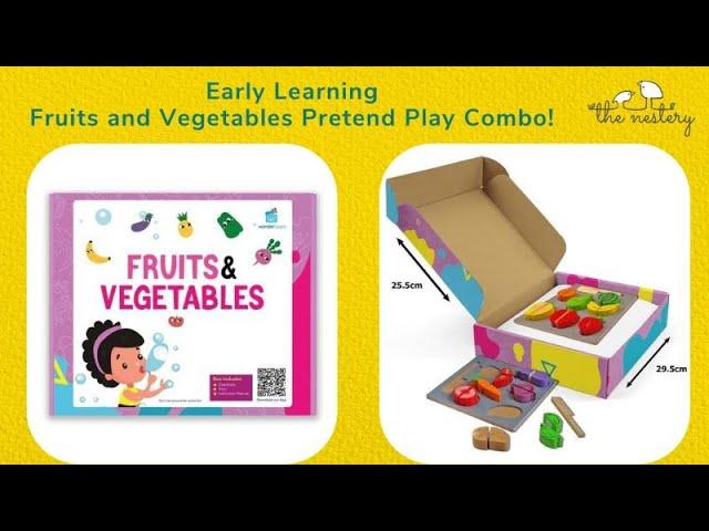 2-in-1 Fruit and Vegetable Chopping Toy for Preschoolers / Best kitchen toys for children