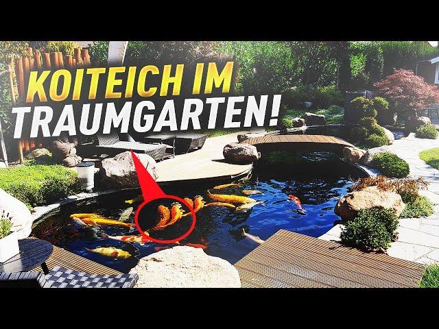 SELBST gebauter KOITEICH mit 95 cm großen KOI!