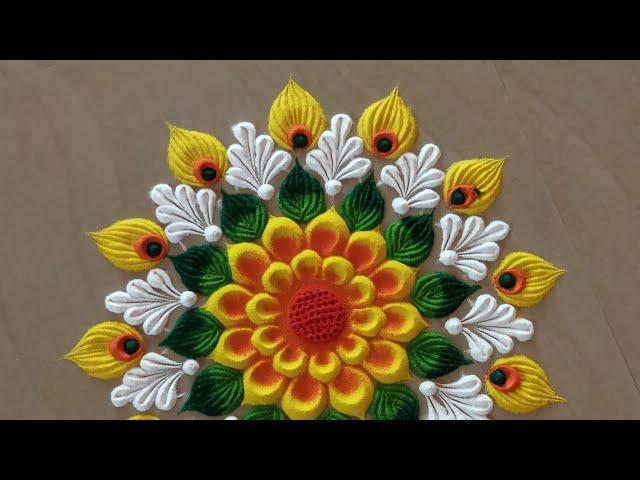 small and easy everyday rangoli||  simple rangoli design for festival|| sand art