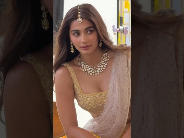 A BTS glimpse of #PoojaHegde rocking it in Yellow  | Gulte.com