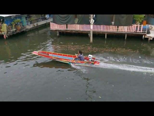 (4K) Water taxi, Klong Bang Luang. Bangkok. 2034.