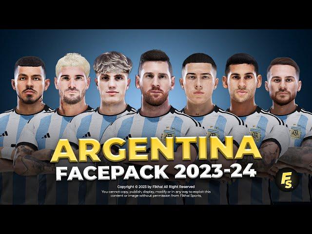 Argentina NT Facepack 2023/24 Season - Sider and Cpk - Football Life 2024 and PES 2021