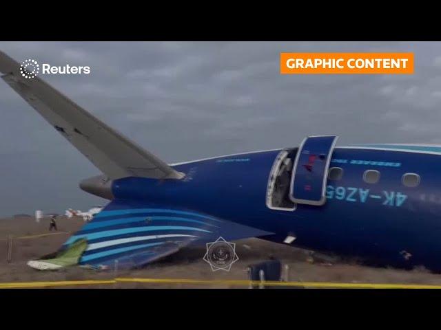 GRAPHIC WARNING: Azerbaijan Airlines plane crashes in Kazakhstan, many feared dead | REUTERS