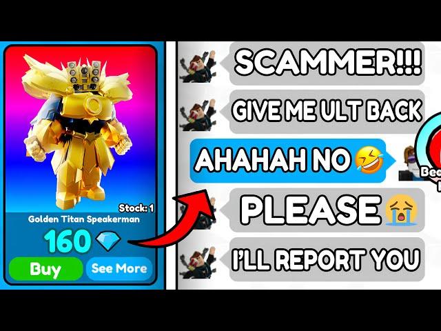 I SCAMMED NEW GOLDEN TITAN!LUCKY TRADES - Toilet Tower Defense