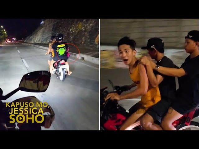 Mga tinukoy na holdaper na tumatakas na naka-motorsiklo, na-caught on cam! | Kapuso Mo,Jessica Soho