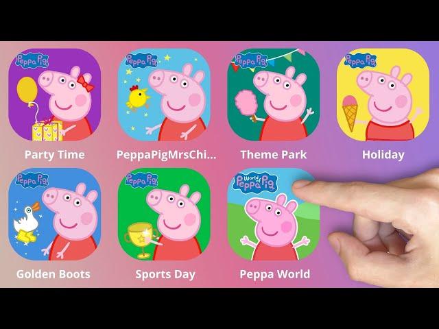 Peppa Pig Party Time,Happy Mrs Chicken,Peppa Pig Theme Park,Holiday,Fun Fair,Golden Boots,Sports Day