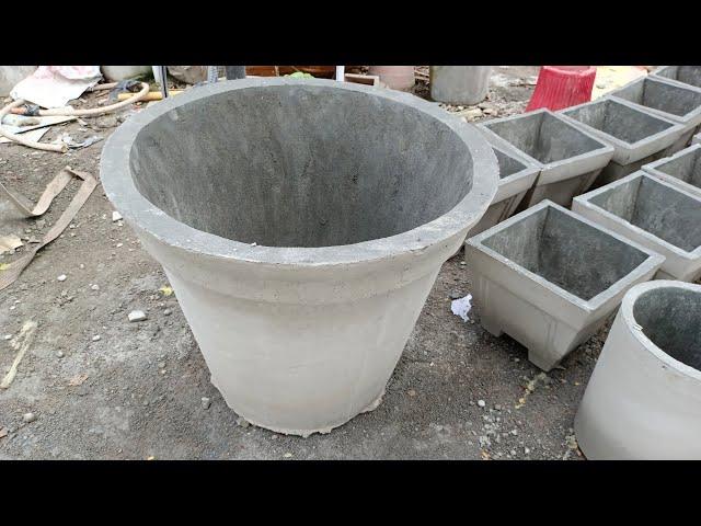 Diy How to Make Large Cement Planters | Concrete Pottery | Big Cement Flower Pots For Garden