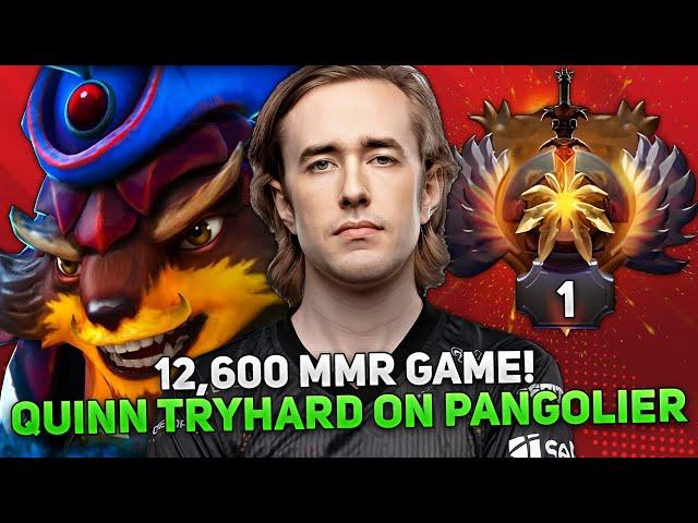 12,600 MMR GAME! QUINN TRYHARD on PANGOLIER in THIS GAME!