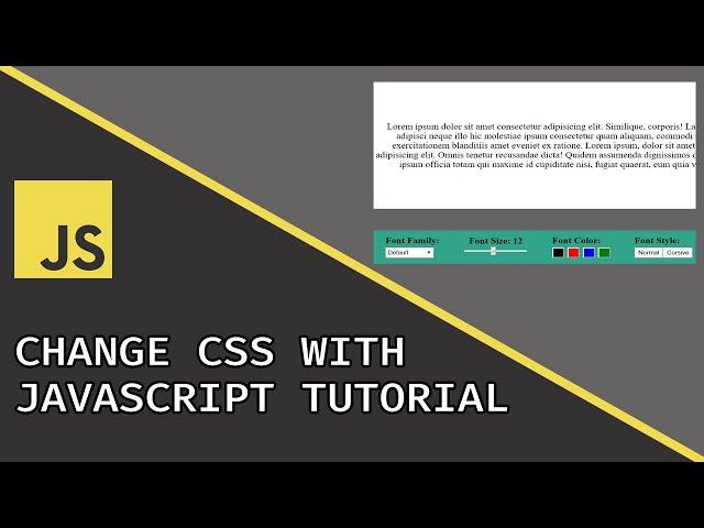 Change CSS Styles with JavaScript | Javascript Beginner Project Tutorial (DOM)