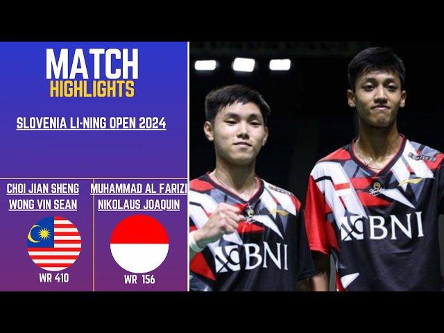 Muhammad Al FARIZI/Nikolaus JOAQUIN (INA) VS CHOI Jian Sheng/WONG Vin Sean (MAS) SLOVENIA OPEN 2024