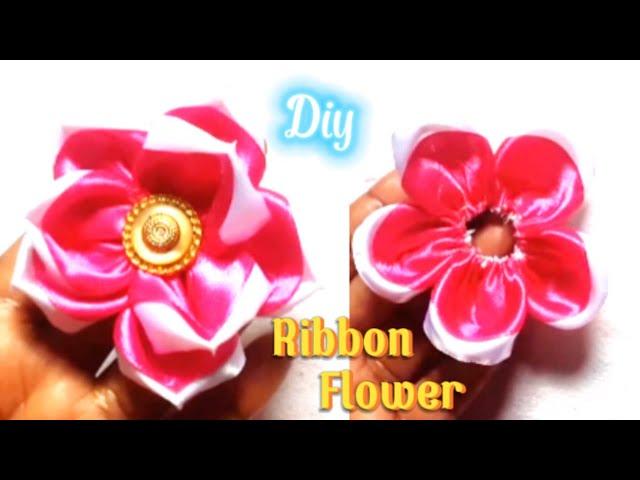 DIY /How to make beautiful ribbon flowers/Amazing Ribbon flower work/ Hand Embroidery flowers Design