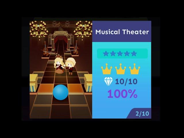 Rolling Sky - Musical Theater 100% + All crowns + All gems