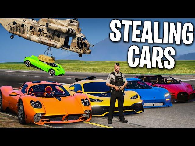 Stealing Every Expensive Car as Fake Cop on GTA 5 RP