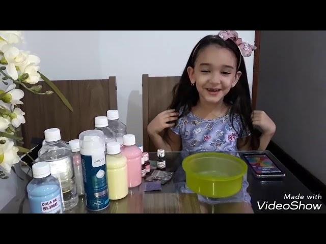 Mostrando meu kit de slime - SLIME DE UNICÓRNIO