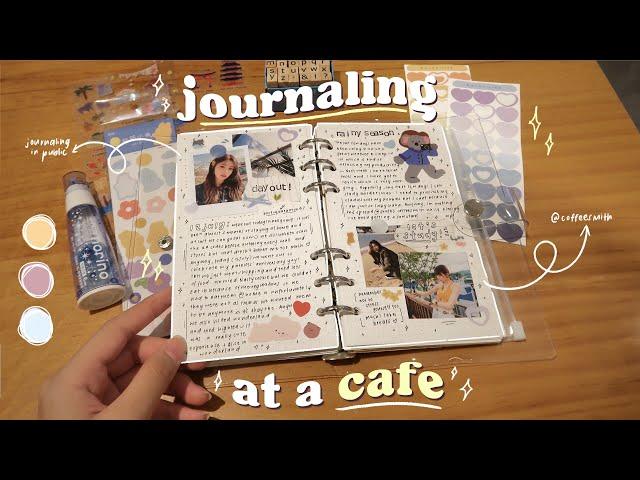 journal with me at a cafe ️