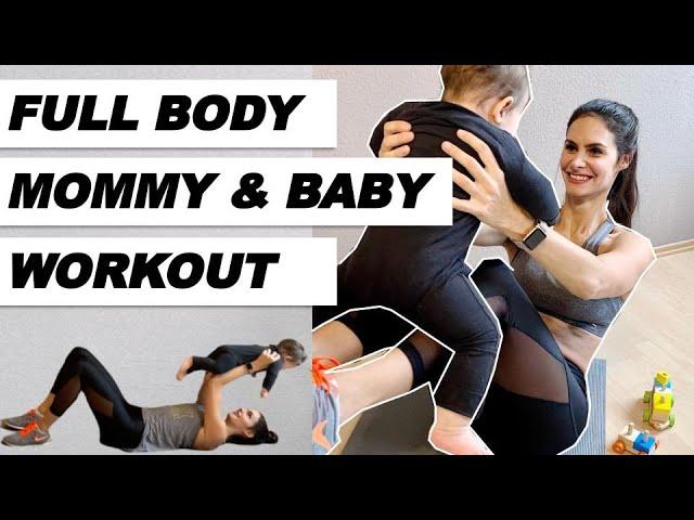 25 MIN BEST FULL BODY WORKOUT WITH BABY - Postpartum Mommy Baby Fitness At Home I With Instructions!