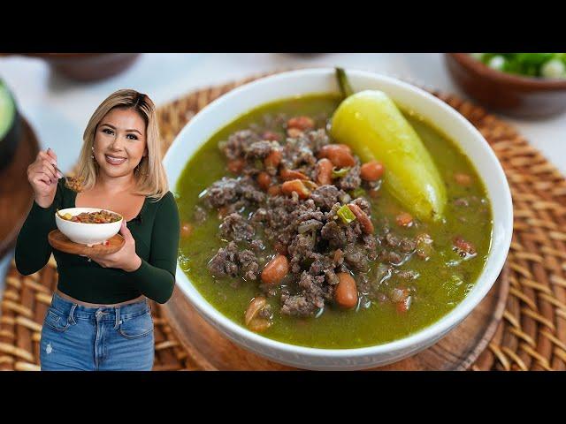 Next Time You Have Ground Beef and Beans, Make This Delicious TRADITIONAL Caldillo Verde de Frijoles