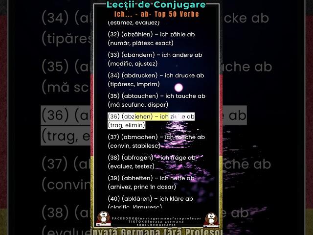 Ich... Ab - Top 50 Verbe Separabile in Germană