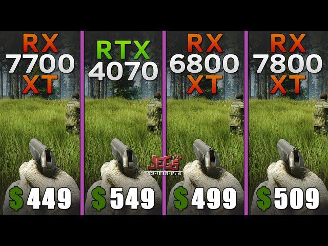 RX 7700 XT vs RTX 4070 vs RX 6800 XT vs RX 7800 XT | R7 7700X | Tested in 15 games