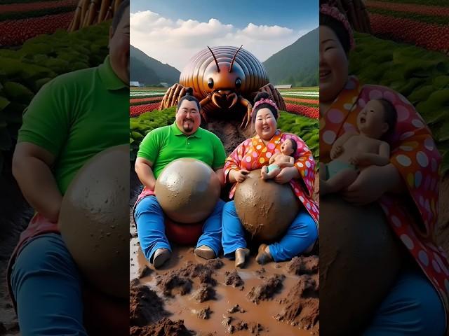 Evolution of cat:Sumo wrestler & Woman sitting on dirty road with millipede #cat#cute#love#shorts