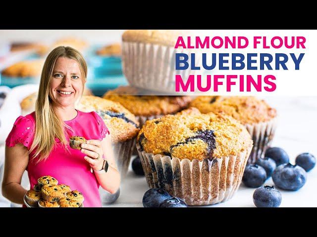 ALMOND FLOUR BLUEBERRY MUFFINS | moist and easy, healthy gluten free recipe