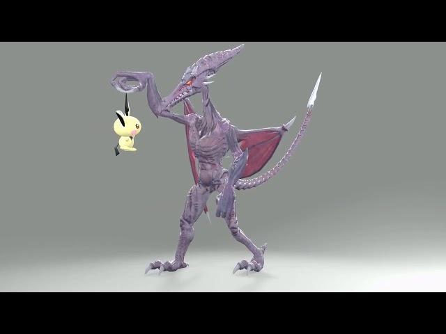 Ridley protects Pichu from King K Rool