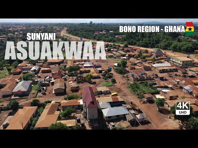 Asuakwaa Sunyani Aerial view in the Bono Region of Ghana 4K