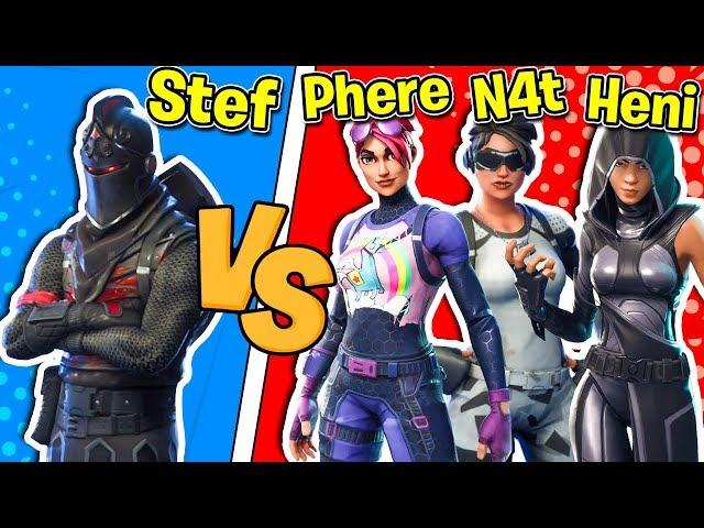 Fortnite ITA - STEF VS PHERE NAT E HENI - 1 VS 3 CHALLENGE!!